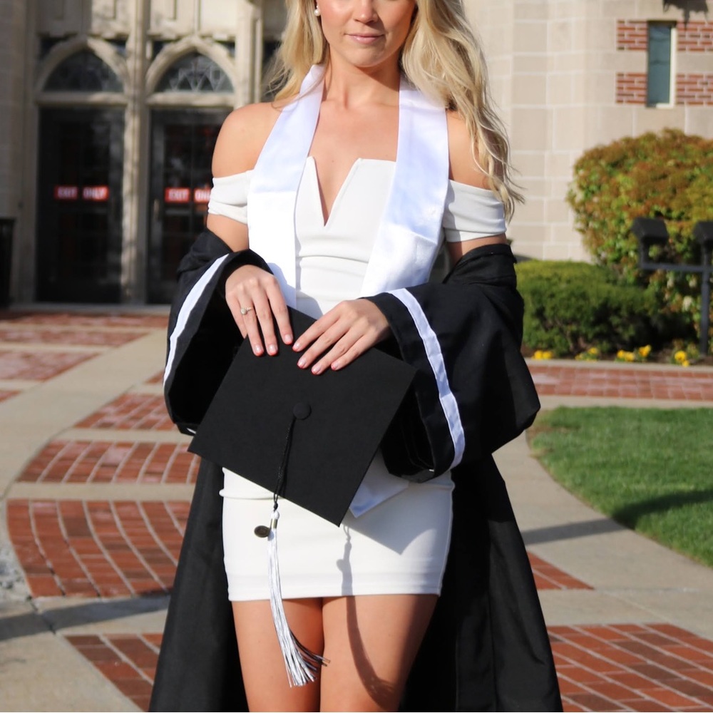 White graduation dress or ceremony dress